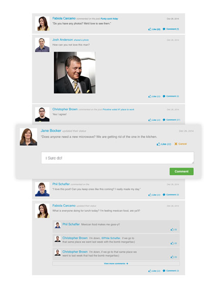 intranet feed comments